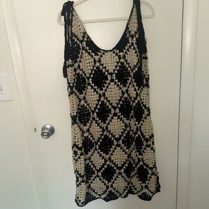 NWOT Black & Tan Crochet Dress - 1X